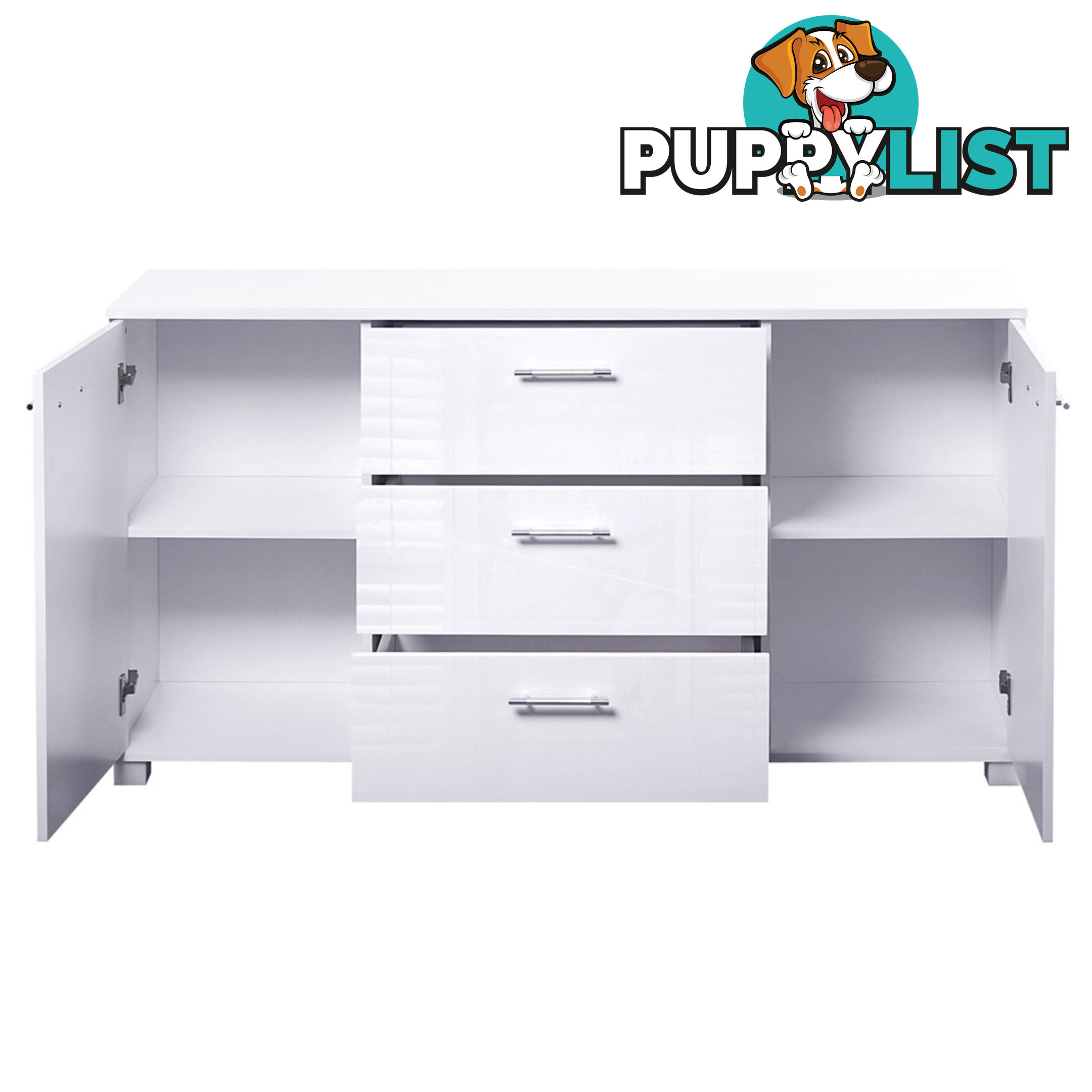 High Gloss Sideboard Storage Cabinet Cupboard White