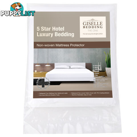 Fitted Non-Woven Waterproof Mattress Protector PU Coating Bed Cover Single