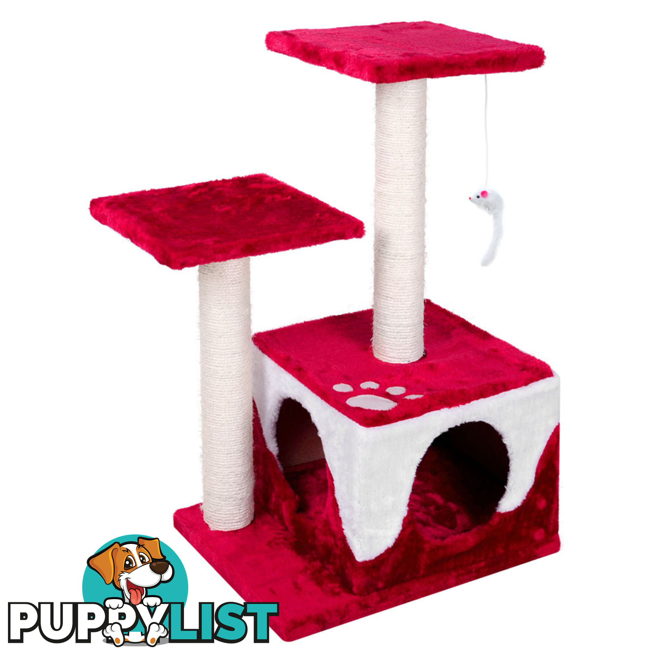 70cm Cat Scratching Poles Pet Post Furniture Tree Kitten Gym House Condo Red