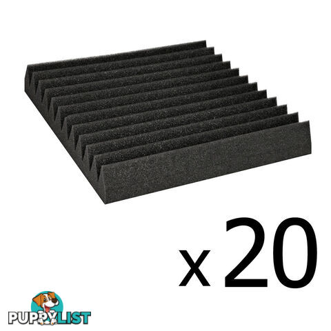 20 x Studio Wedge Acoustic Foam Black 30 x 30cm