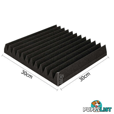 20 x Studio Wedge Acoustic Foam Black 30 x 30cm