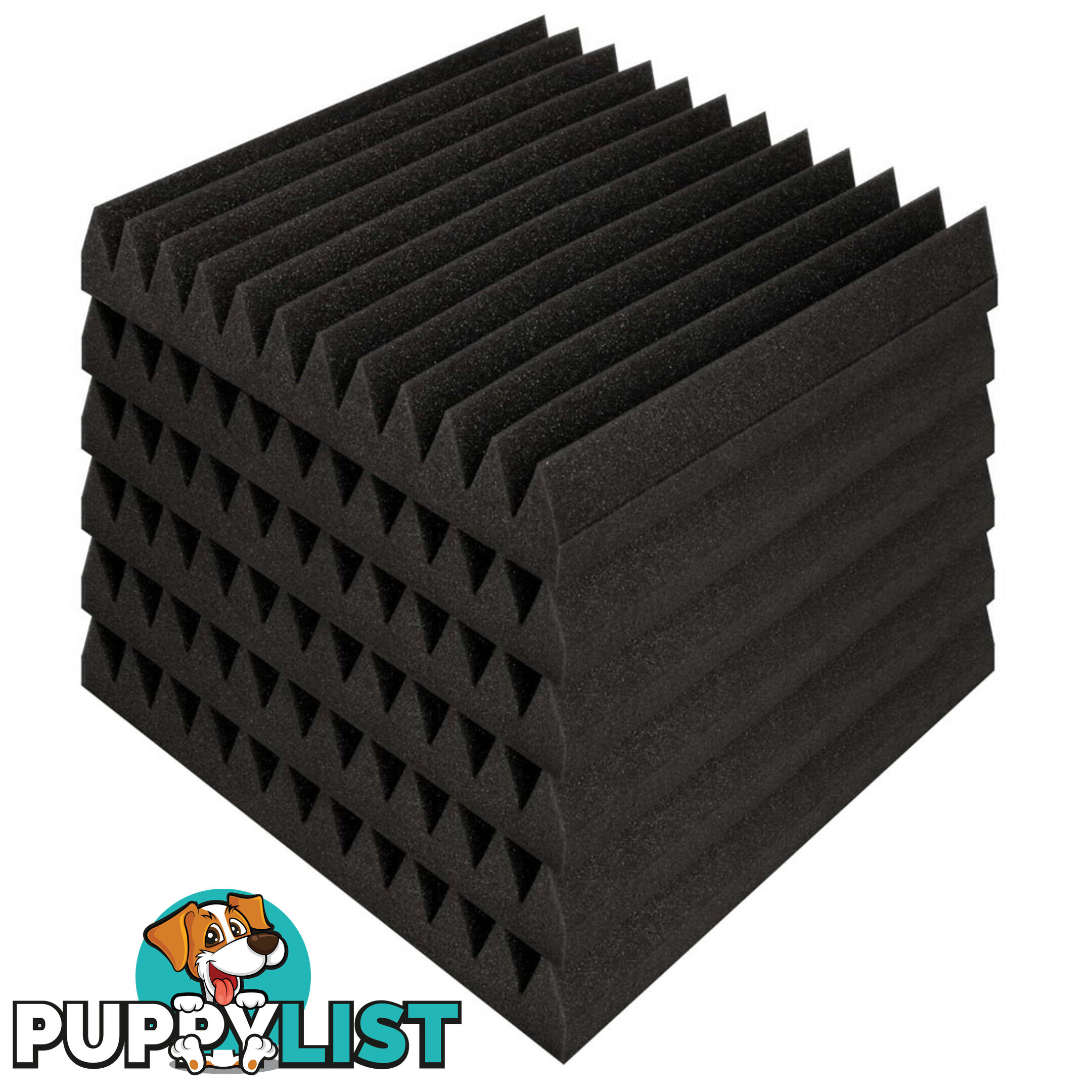 20 x Studio Wedge Acoustic Foam Black 30 x 30cm