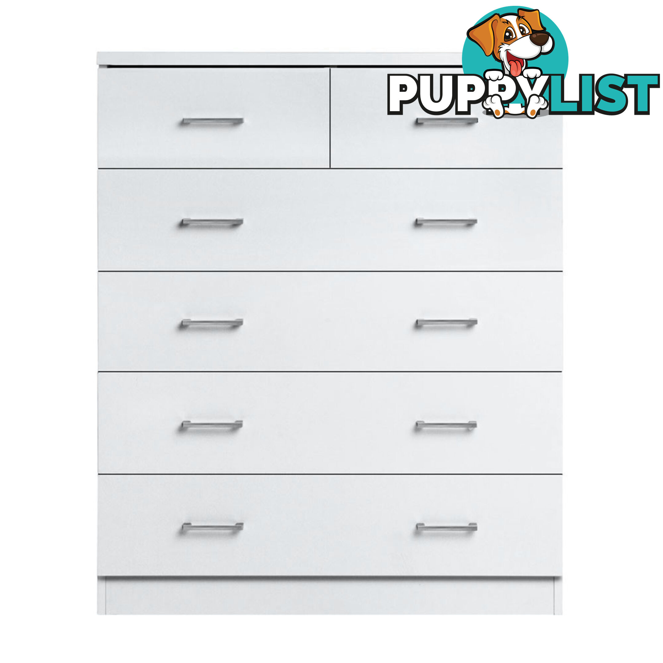 6 Drawer Tallboy Bedroom Storage White