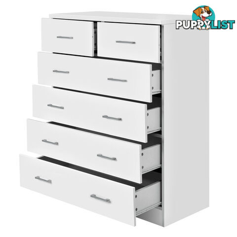 6 Drawer Tallboy Bedroom Storage White