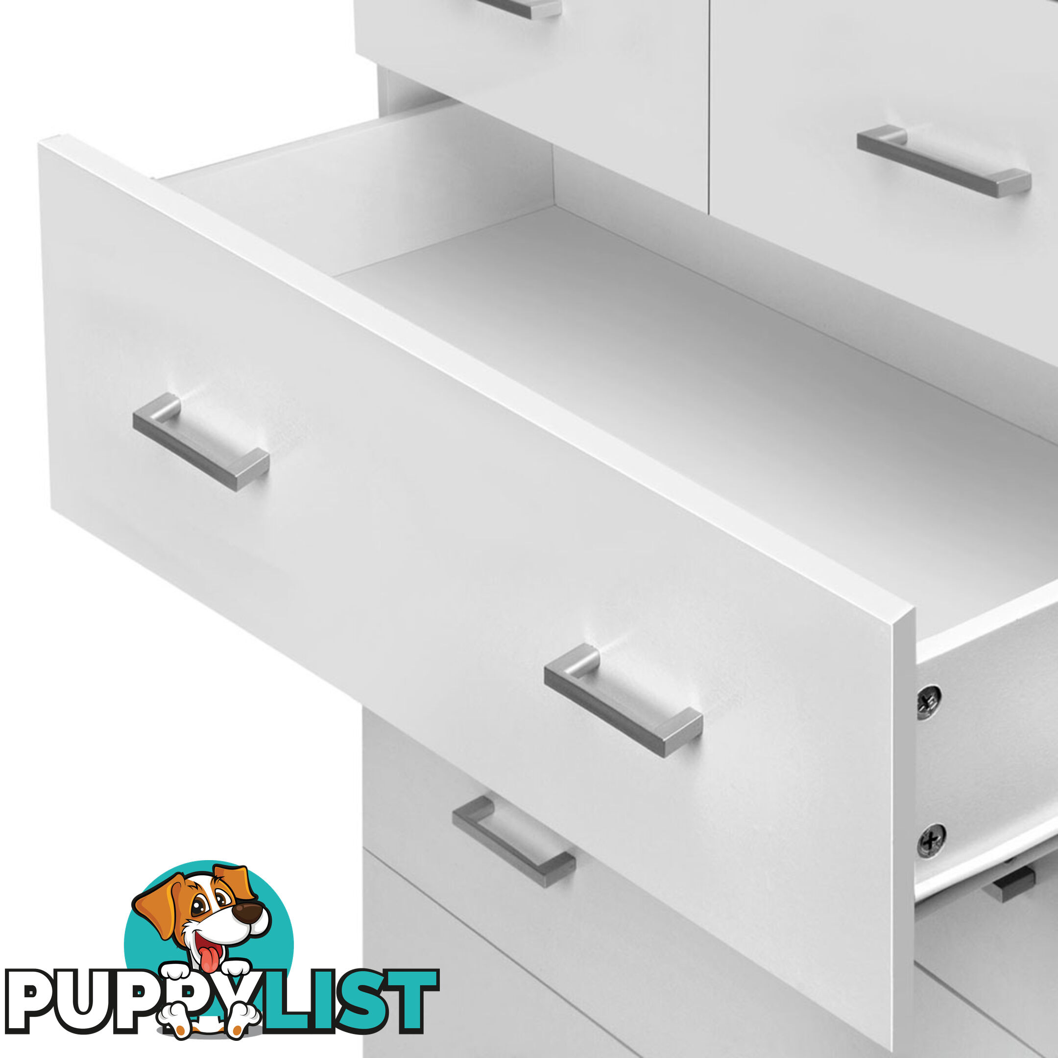 6 Drawer Tallboy Bedroom Storage White