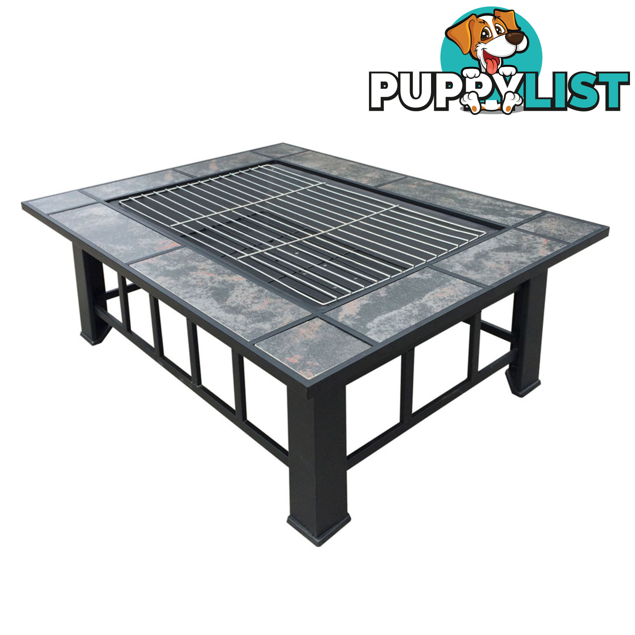 Extra Long 2 In 1 Multi-Purpose Outdoor Fire Pit BBQ Table Grill Fireplace