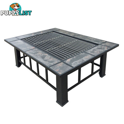 Extra Long 2 In 1 Multi-Purpose Outdoor Fire Pit BBQ Table Grill Fireplace