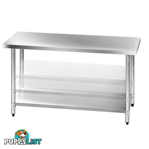 Stainless Steel Kitchen Work Bench Food 304 Preparation Table Top 1524mm