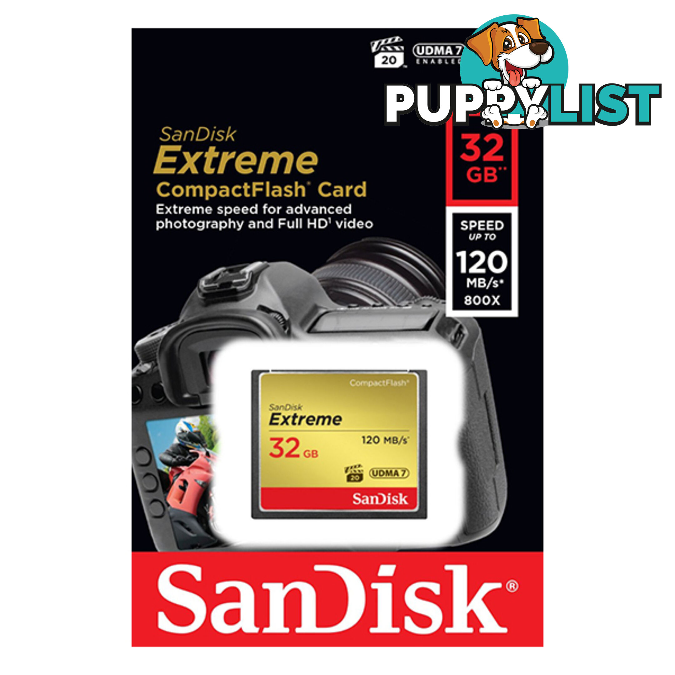 SanDisk 32GB Extreme Compact Flash Card 85MB/s 120MB/s