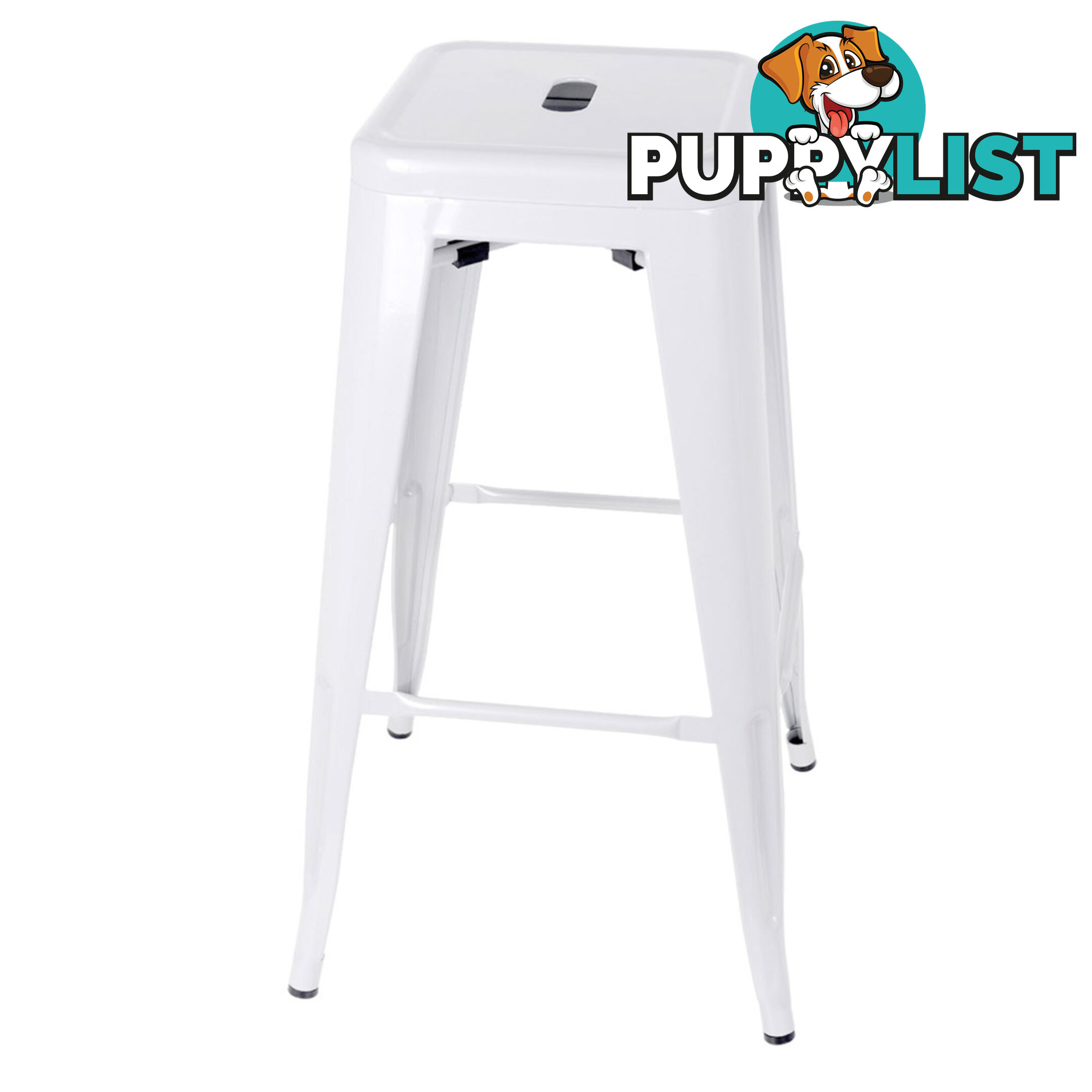 2 x Metal Steel Bar Stool Replica Xavier Cafe Home Kitchen Bar Chair 76cm White