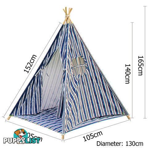 Children Play Tent Kids Home Canvas Teepee Pretend Playhouse Outdoor Indoor Tipi