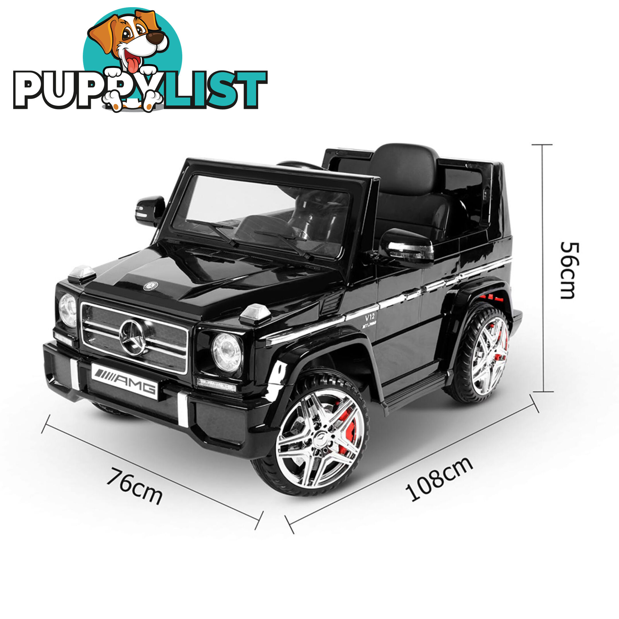 Mercedes G65 AMG Kids Ride On Car Licensed Remote Control Children Toy Car Black