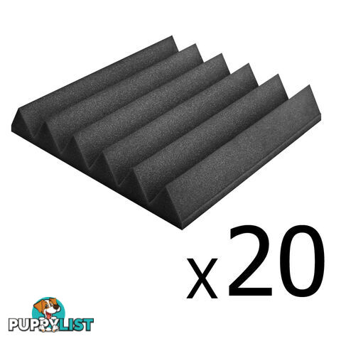 Set of 20 Studio Wedge Acoustic Foam Charcoal 30 x 30cm