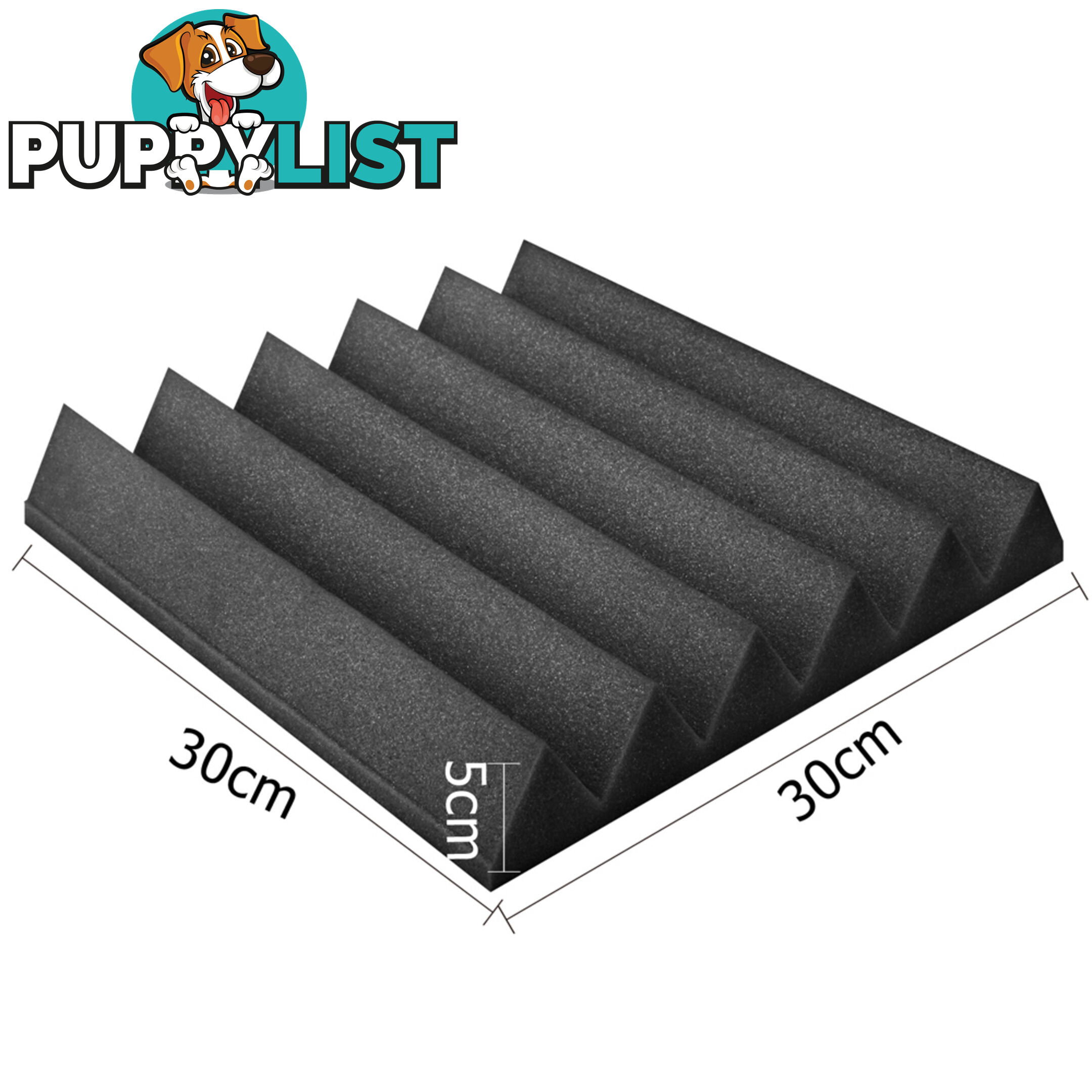 Set of 20 Studio Wedge Acoustic Foam Charcoal 30 x 30cm