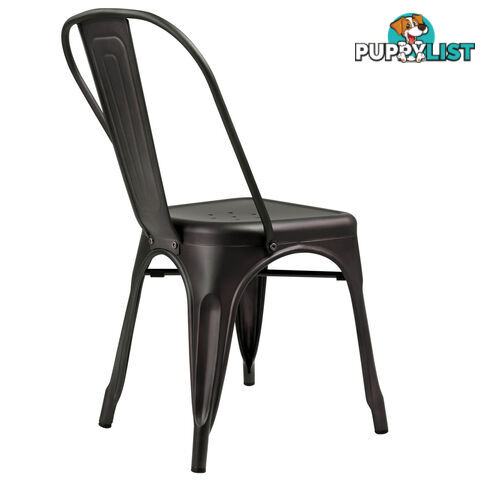 Set of 4 Replica Tolix Dining Chair Steel Gunmetal