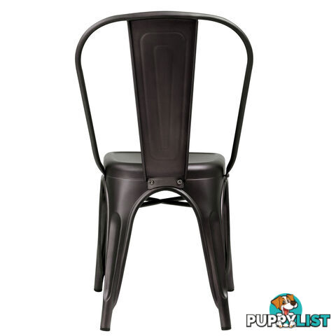 Set of 4 Replica Tolix Dining Chair Steel Gunmetal