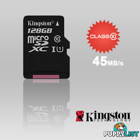 KINGSTON SDC10G2/128GBFR 128GB microSDXC Class 10 UHS-I upto 45MB/s with SD adaptor