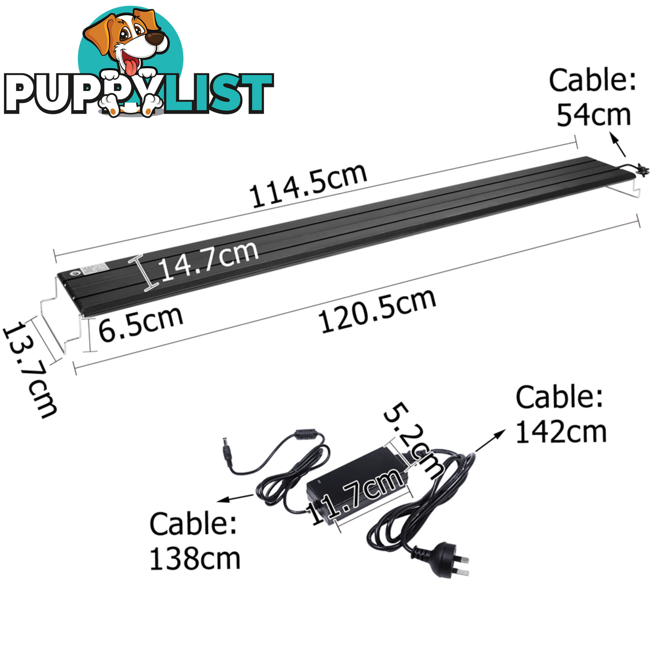 Blue White Fish Aquarium Tank LED Light 24W Tube Aqua Tank Marine Sea Reef 120cm