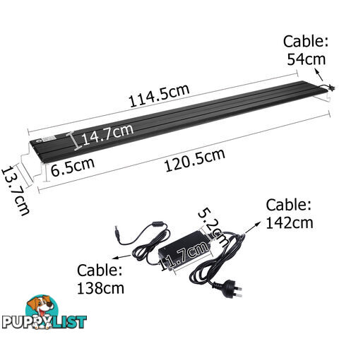 Blue White Fish Aquarium Tank LED Light 24W Tube Aqua Tank Marine Sea Reef 120cm