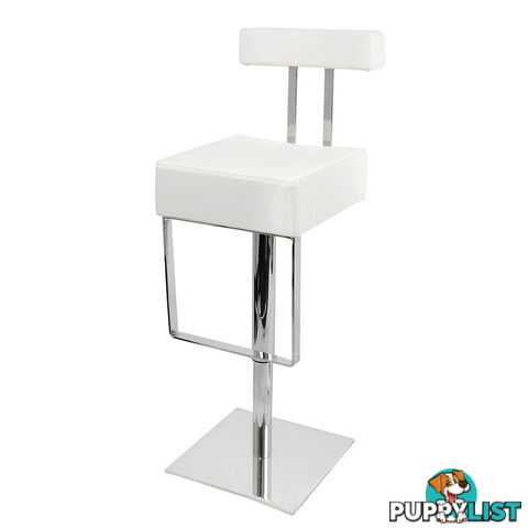 PU Leather Stainless Steel Bar Stool Kitchen Office Pub Barstool Chair White