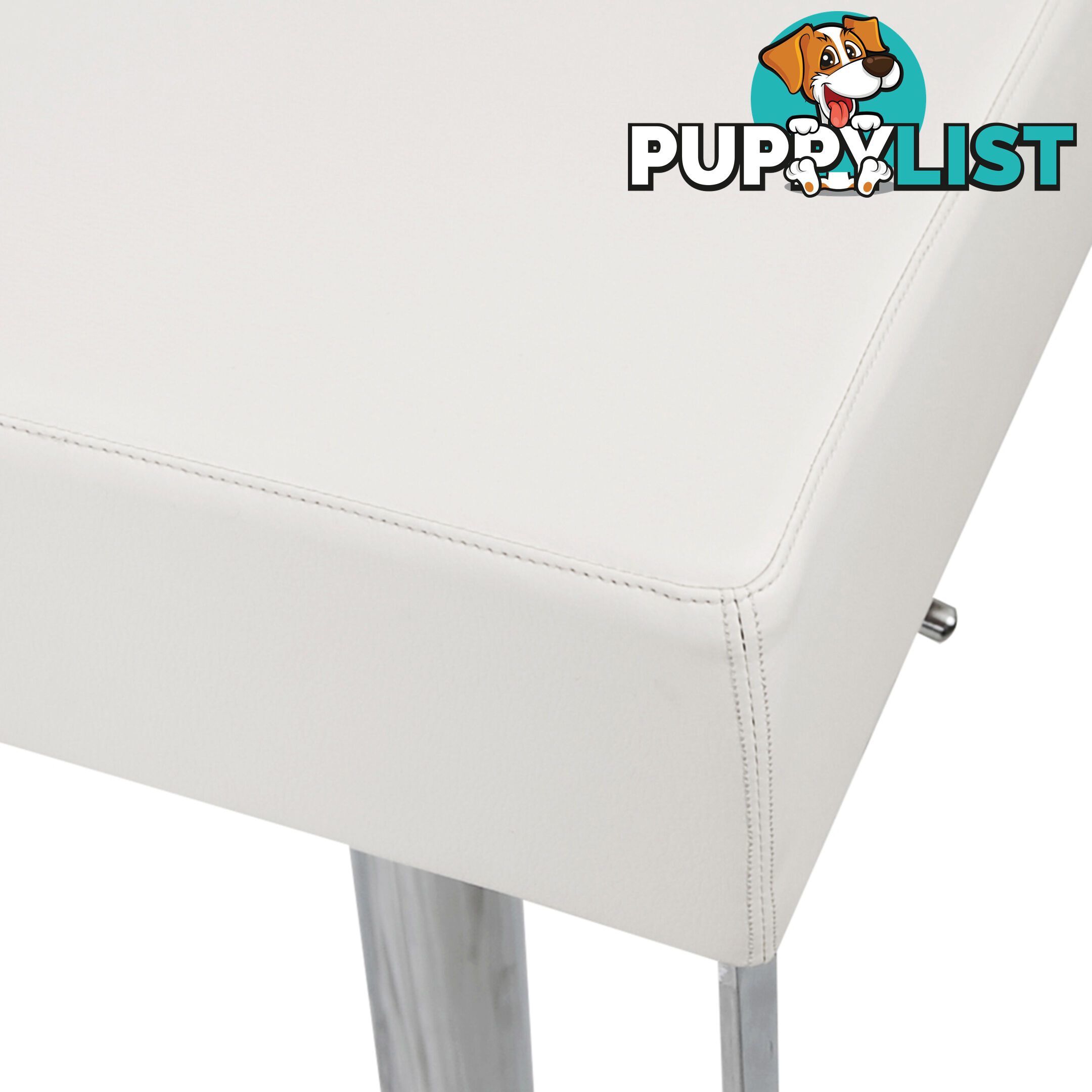 PU Leather Stainless Steel Bar Stool Kitchen Office Pub Barstool Chair White