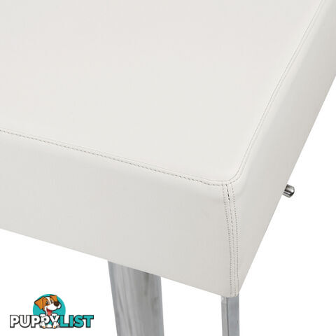 PU Leather Stainless Steel Bar Stool Kitchen Office Pub Barstool Chair White