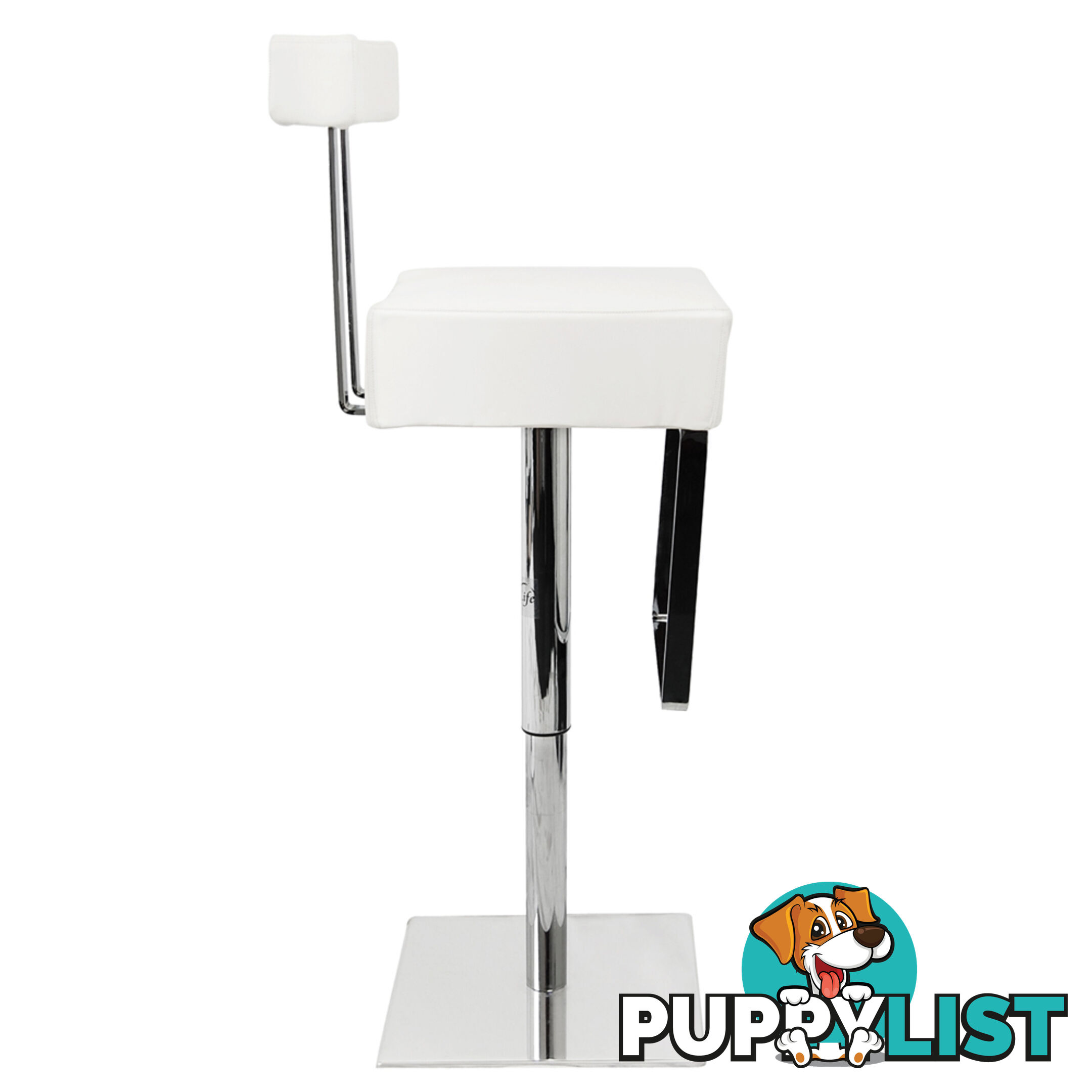 PU Leather Stainless Steel Bar Stool Kitchen Office Pub Barstool Chair White