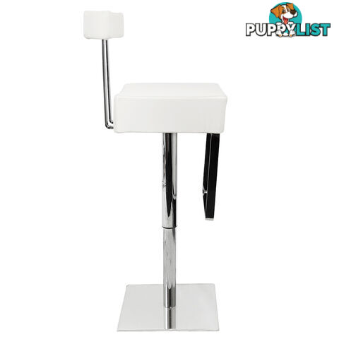 PU Leather Stainless Steel Bar Stool Kitchen Office Pub Barstool Chair White