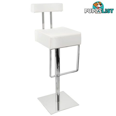 PU Leather Stainless Steel Bar Stool Kitchen Office Pub Barstool Chair White