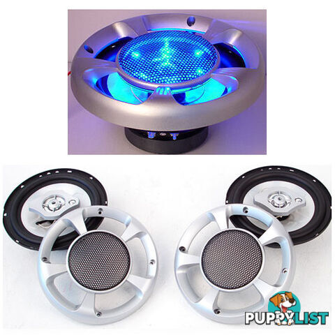 2 x 6.5&#34; 500W LED Light Car Speakers 3-Way Stereo Audio Sound System