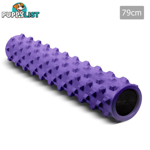 Yoga Gym Pilates EVA Stick Foam Roller Purple 79 x 13cm