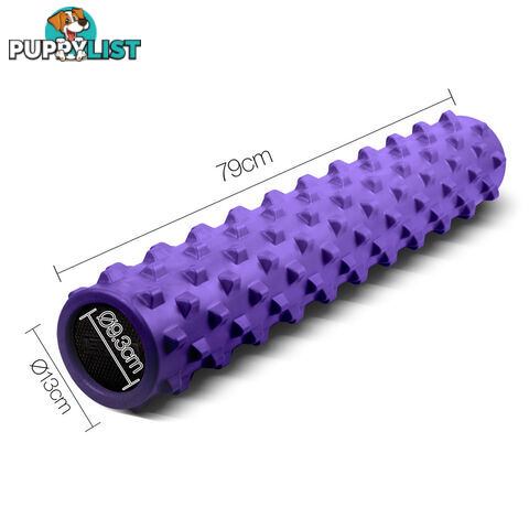 Yoga Gym Pilates EVA Stick Foam Roller Purple 79 x 13cm