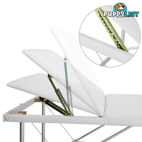 Portable Aluminium Massage Bed Beauty Waxing Table Chair 3 Fold White 60cm