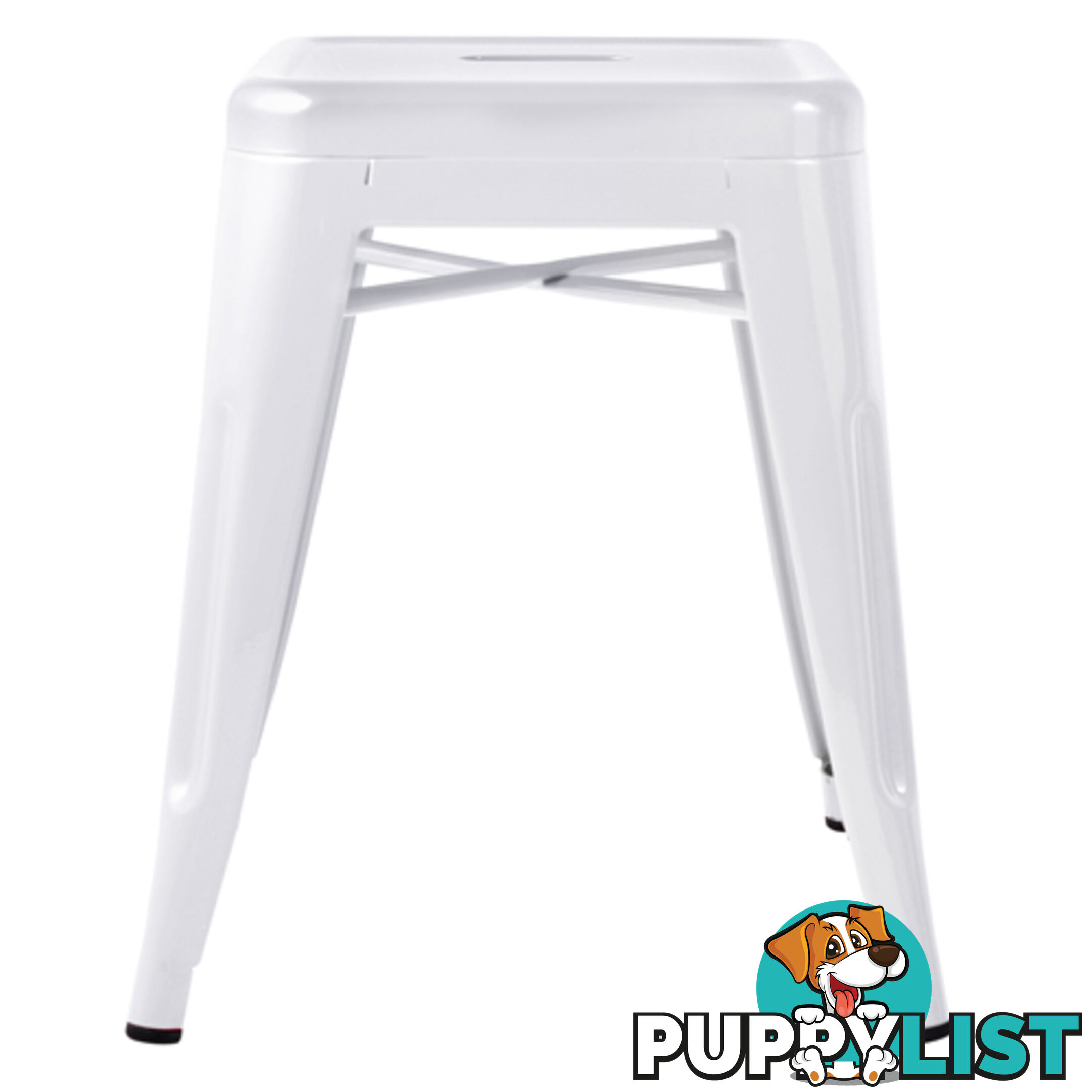 Set of 4 Replica Tolix Kitchen Bar Stool 46cm White