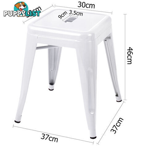 Set of 4 Replica Tolix Kitchen Bar Stool 46cm White