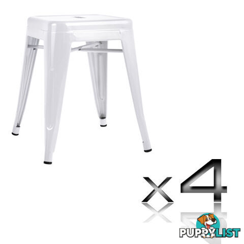 Set of 4 Replica Tolix Kitchen Bar Stool 46cm White