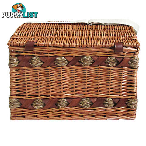 4 Person Picnic Basket Set w/ Cheese Board Blanket