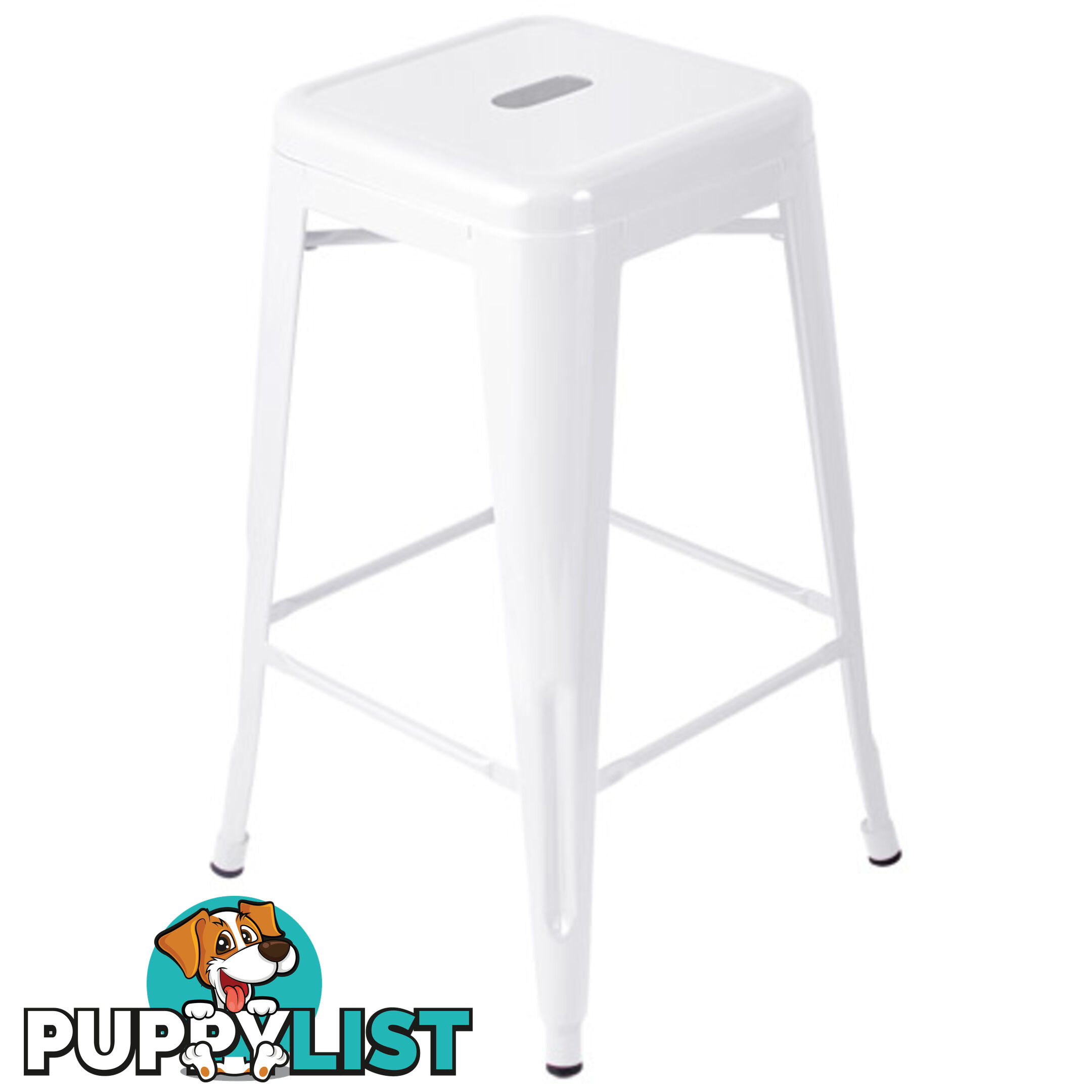 Set of 4 Replica Tolix Kitchen Bar Stool 66cm White