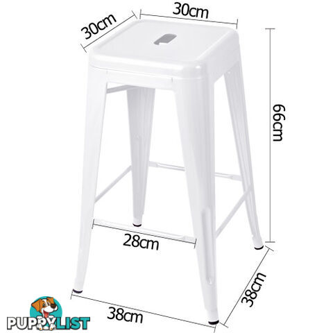 Set of 4 Replica Tolix Kitchen Bar Stool 66cm White