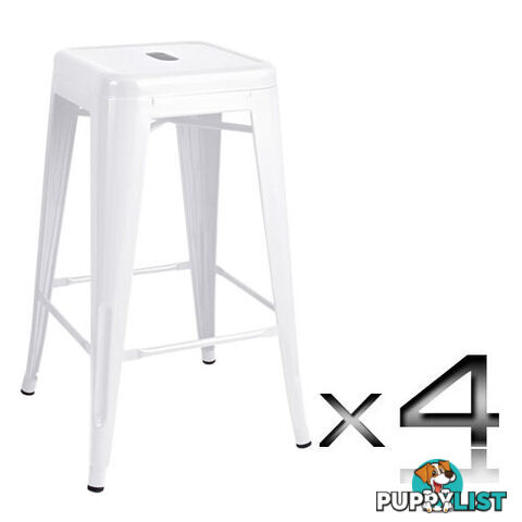 Set of 4 Replica Tolix Kitchen Bar Stool 66cm White