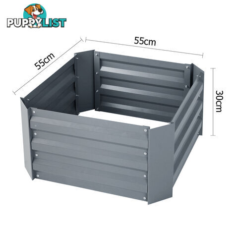 Galvanised Raised Garden Bed 55 x 55cm Grey