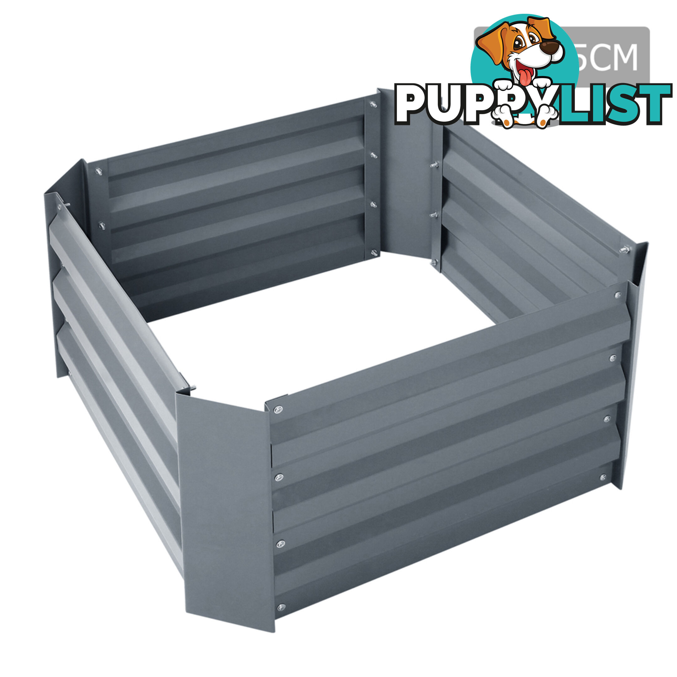 Galvanised Raised Garden Bed 55 x 55cm Grey