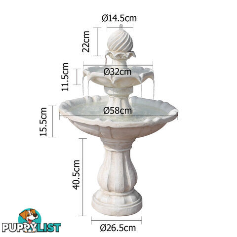 Solar Power Three-Tier Garden Water Fountain Solar Pump Weather Antique Finish