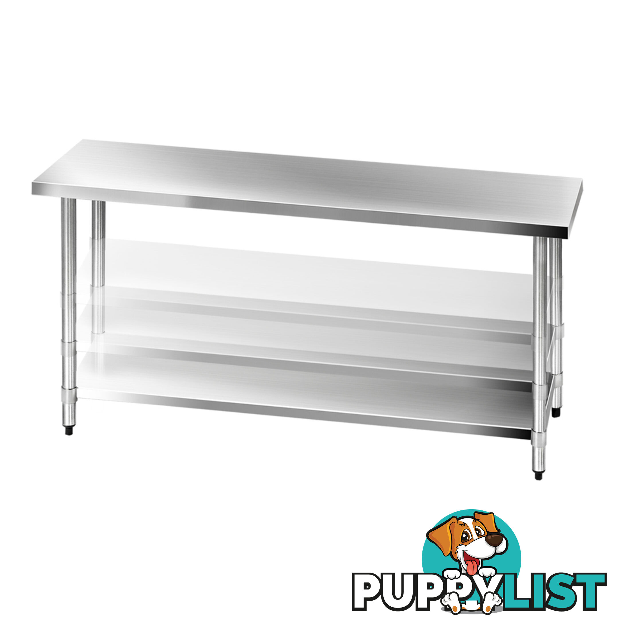 Stainless Steel Kitchen Work Bench Food 304 Preparation Table Top 1829mm