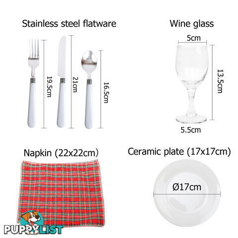 4 Person Picnic Basket Set w/ Cooler Bag Blanket