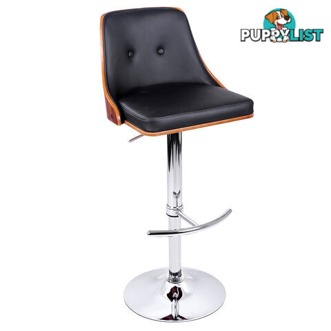 PU Leather Wooden Bar Stool Black