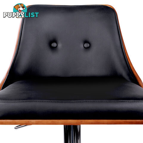 PU Leather Wooden Bar Stool Black