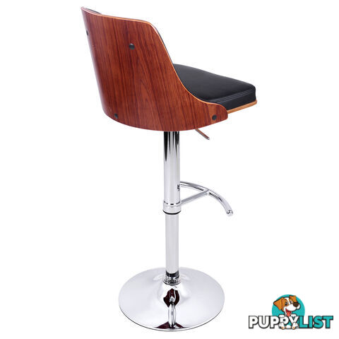 PU Leather Wooden Bar Stool Black