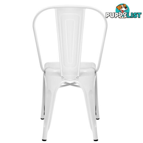 Set of 4 Replica Tolix Dining Metal Chair Gloss White