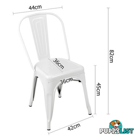 Set of 4 Replica Tolix Dining Metal Chair Gloss White